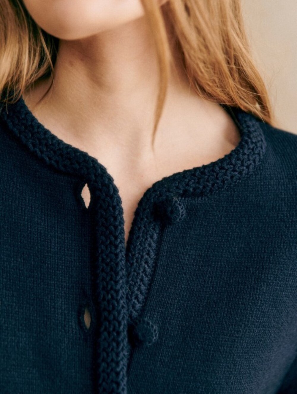 *NWT* [Sezane] Auguste Jacket In Navy, Size M, Merino Wool Blend, Cardigan - Picture 9 of 9